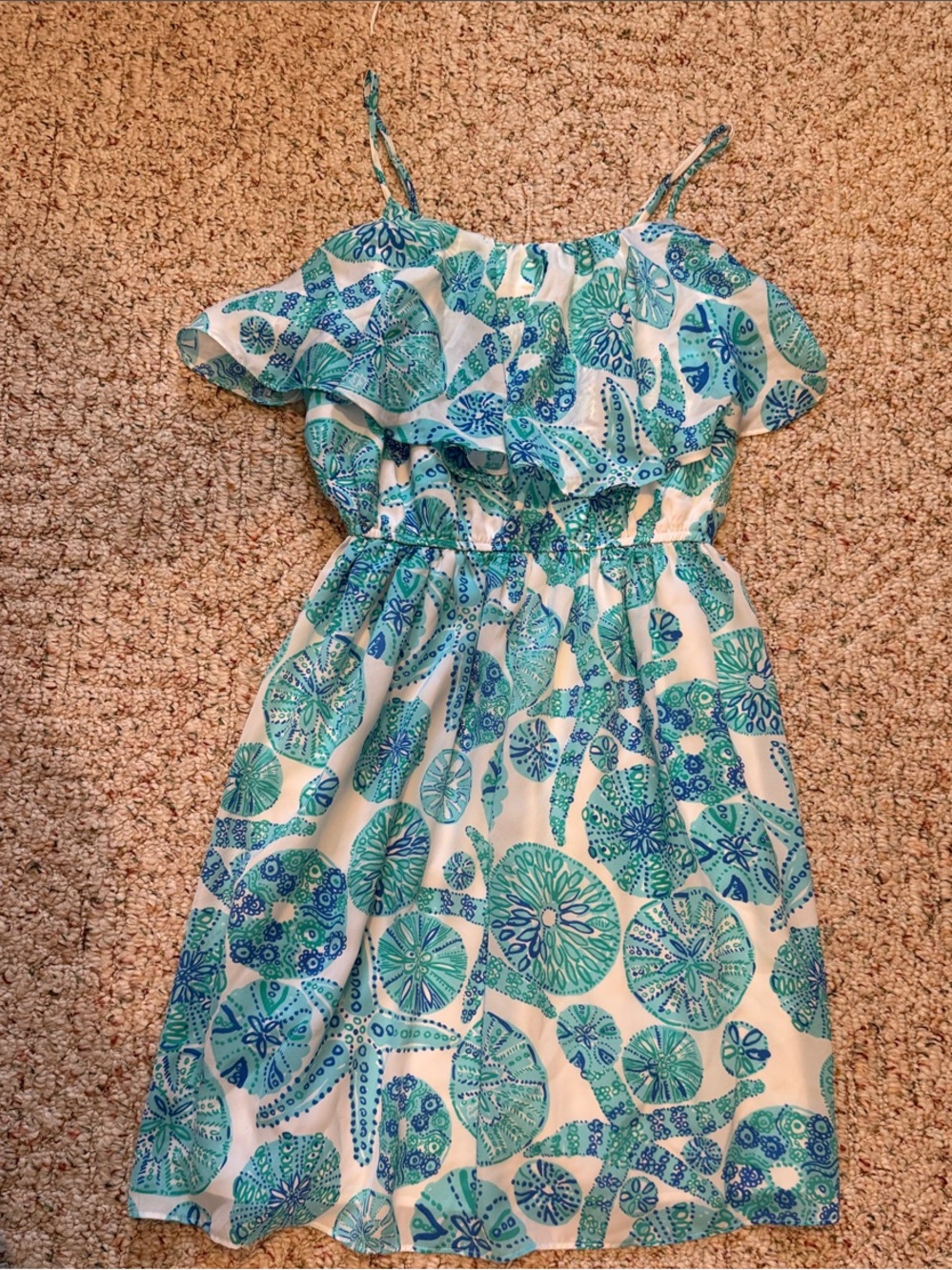 Lilly Pulitzer for Target Teal & Blue Ruffle Summer Dress small
